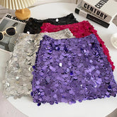 Minifalda de lentejuelas gruesas